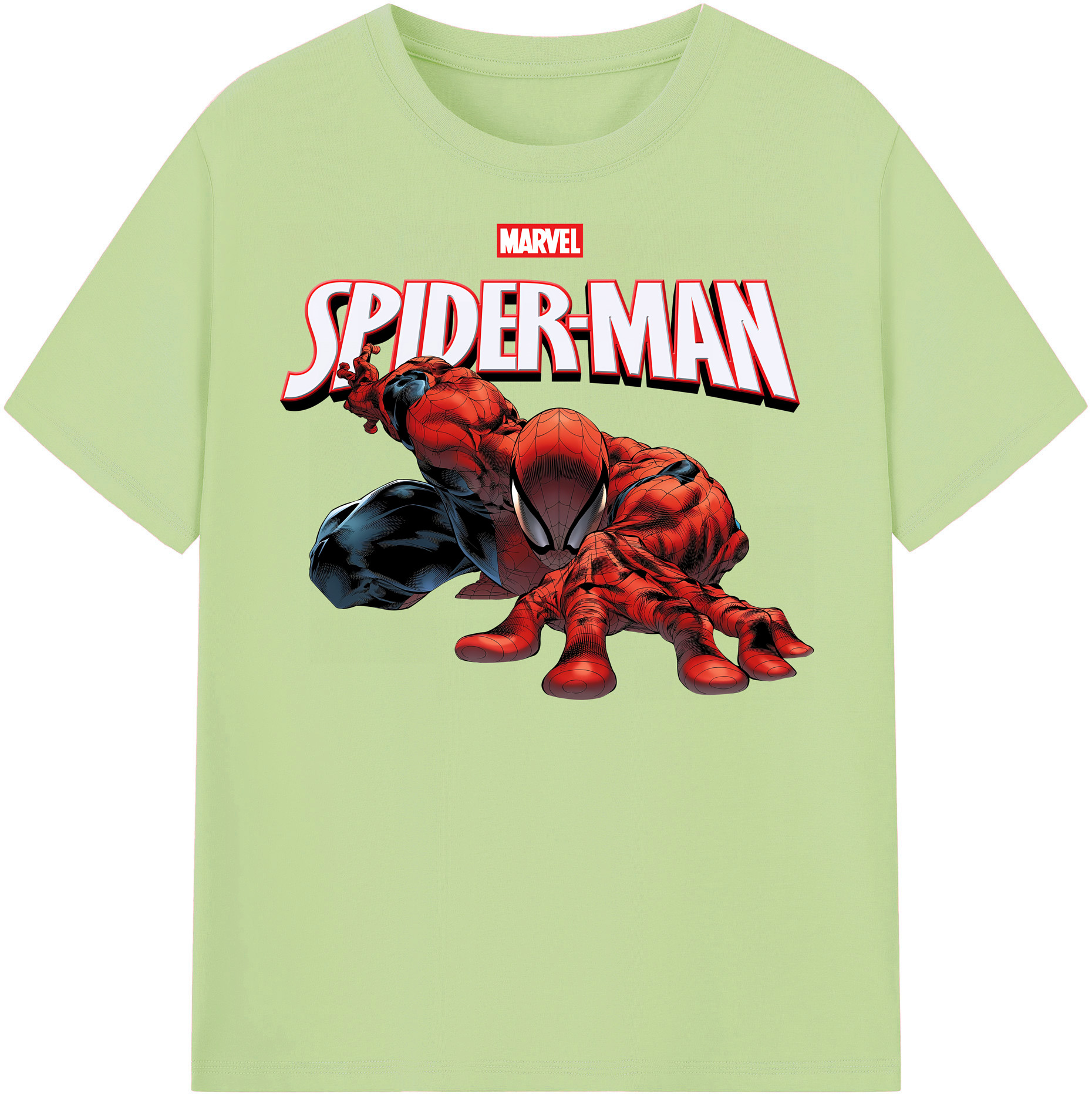 （画像用） Spider Man スパイダーマン 綿100％半袖Tシャツ（フロントプリント）